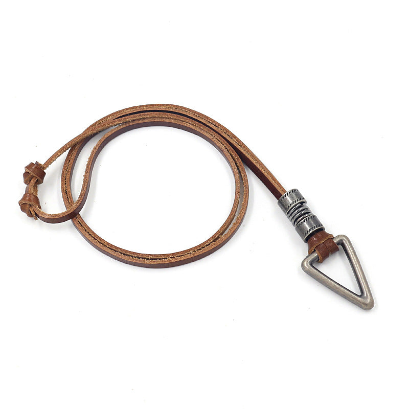 Wholesale Men's Geometric Cowhide Necklace