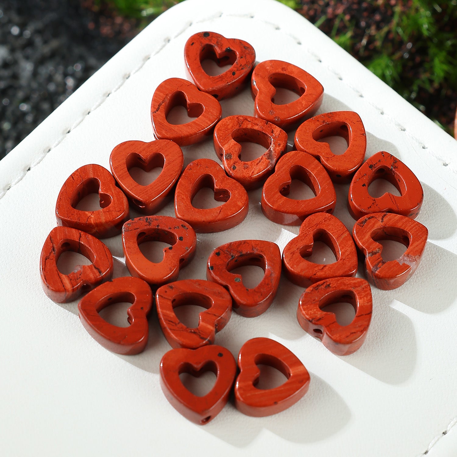 Wholesale 10mm Natural Crystal Agate Stone Hollow Heart Necklace  Pendant