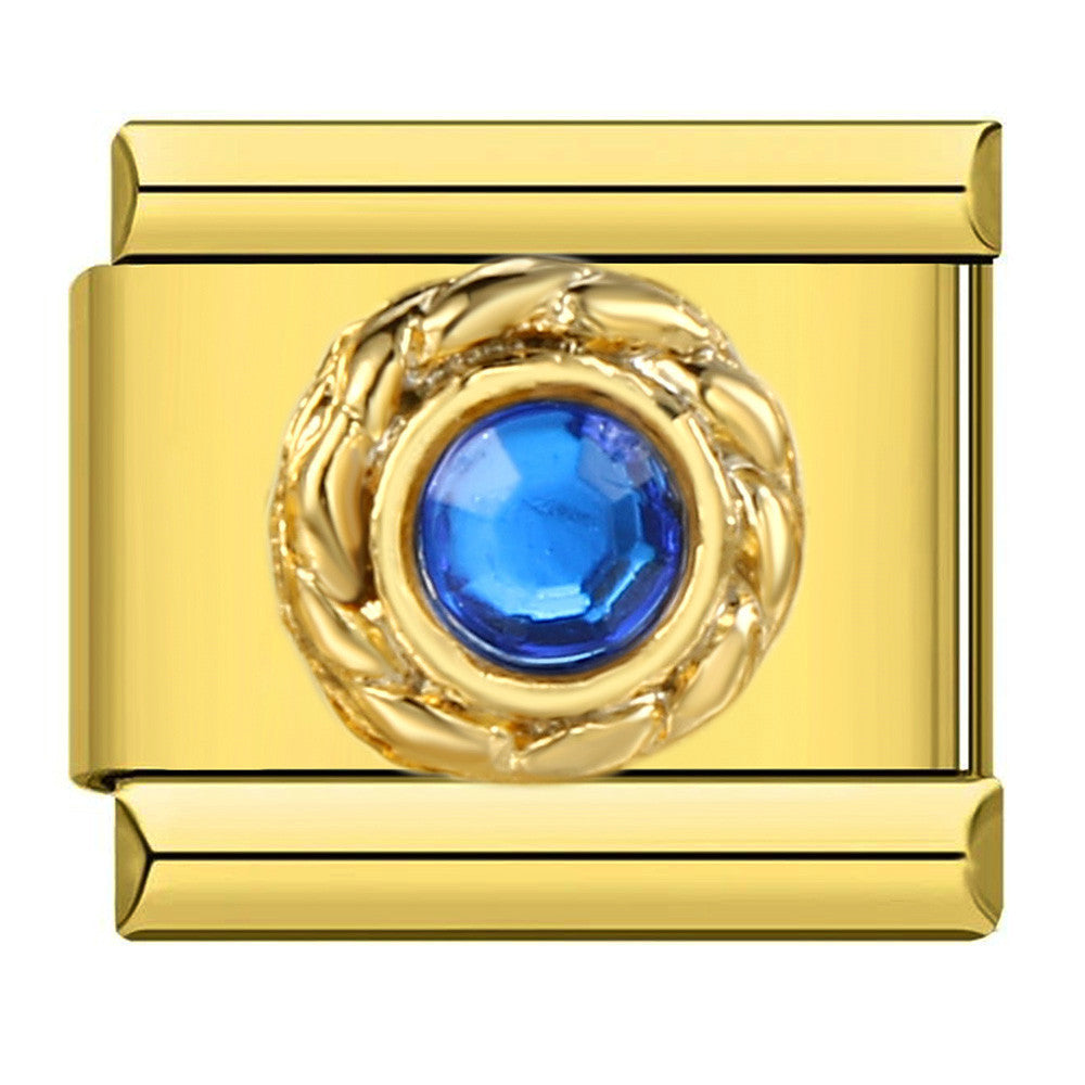 Wholesale 5pcs Italian Charm Bracelet 9mm DIY Splicing Gold-Based Star-Moon Blue Stainless Steel Composable Bracelet