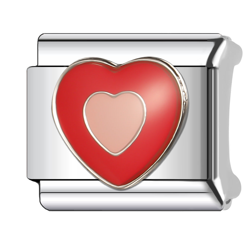 Wholesale Italian Charm Bracelet 9mm DIY Splicing Red Series Stainless Steel Composable Bracelet