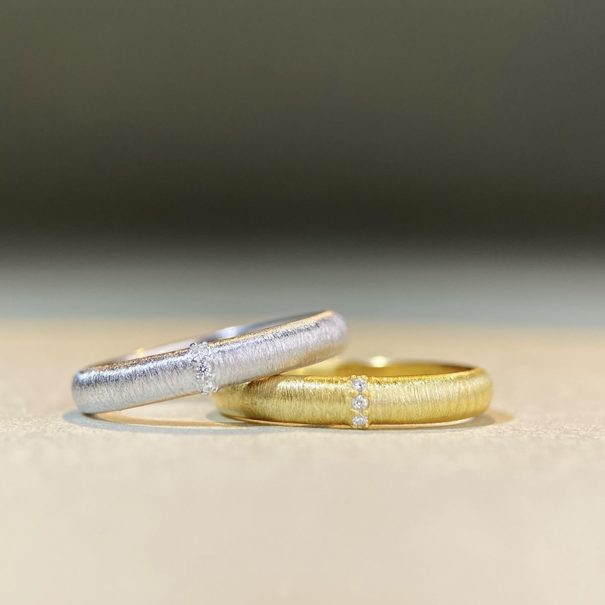 Wholesale 925 sterling silver wide and narrow 18K gold plated ring