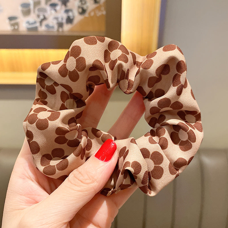 Wholesale Leopard Print Bear Light Luxury Style Milk Tea Color Hair Scrunchies ACC-HS-Huidi024