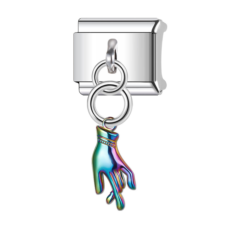 Wholesale Italian Charm Bracelet 9mm DIY Splicing Stainless Steel Laser Personalized Composable Bracelet