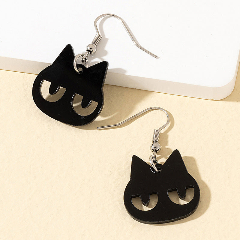 Wholesale Black Cat Acrylic Earrings - Funny Animal Pendant Jewelry for Party &  Gift