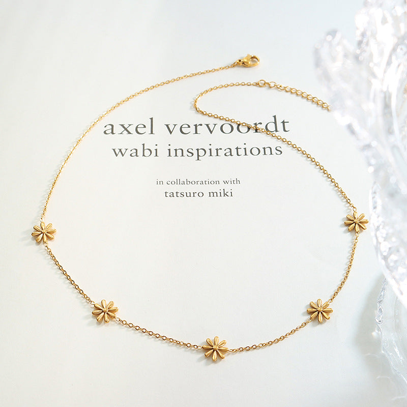 Wholesale Elegant  Design Titanium Steel Gold Plated Necklace Trendy Jewelry Accessory for Gift or Resale