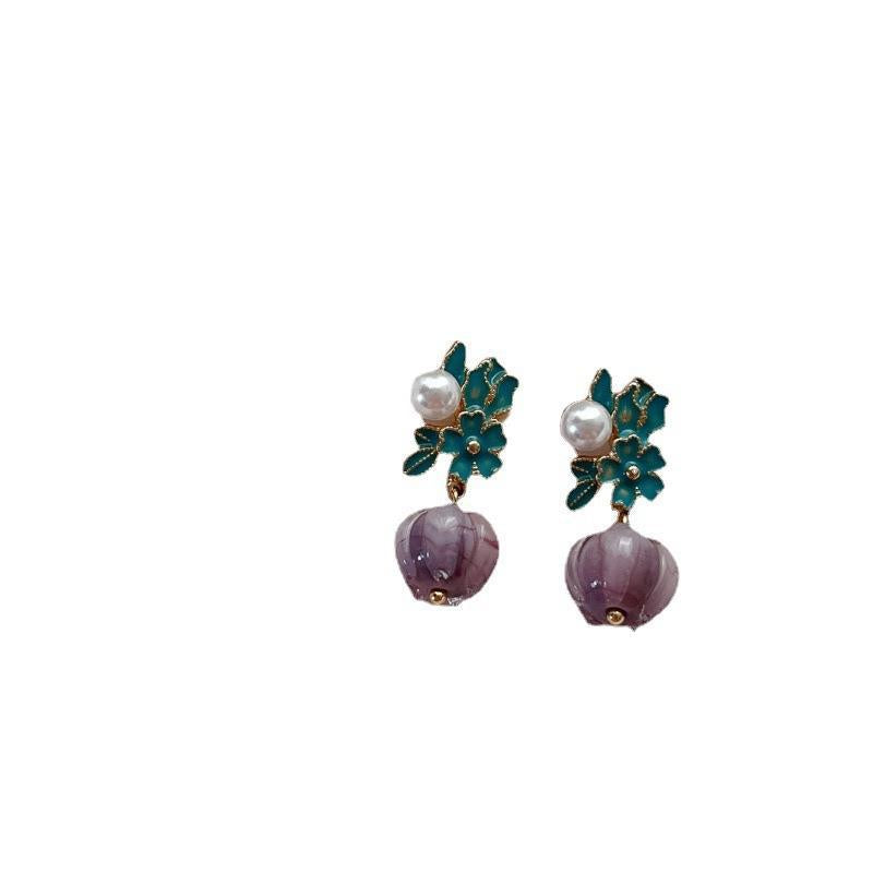 Wholesale  925 silver needle flower earrings