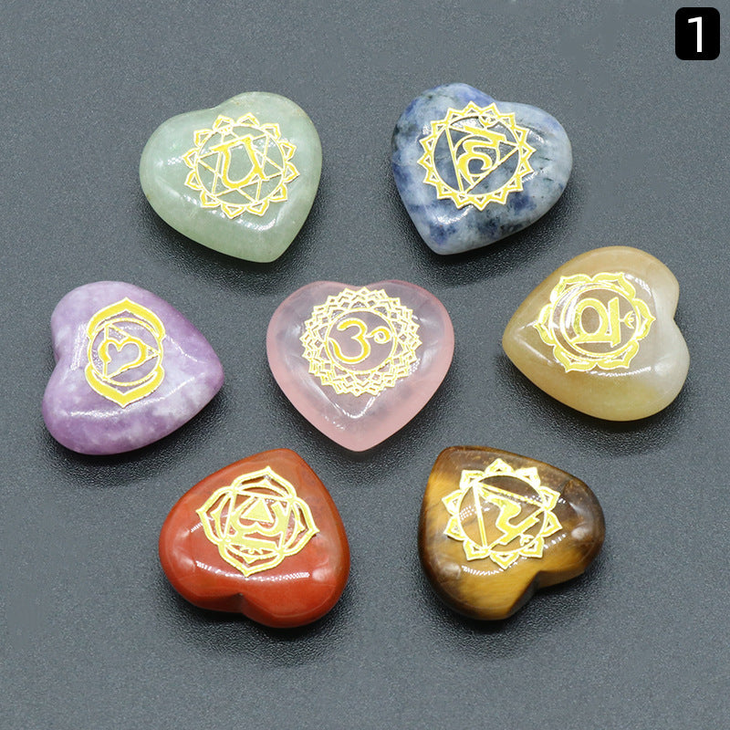 Wholesale 7pcs Love Symbol Natural Crystal Pendant ACC-PT-KeSuo003