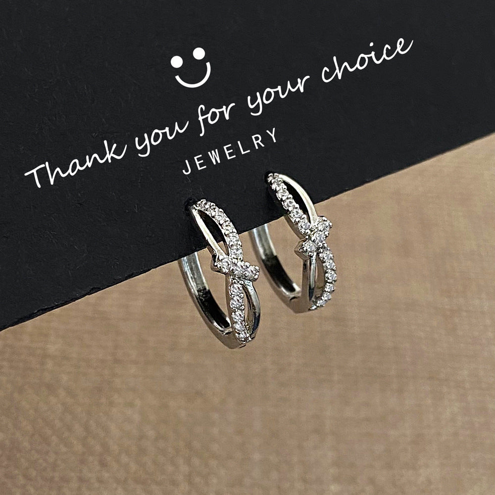 Wholesale S925 Sterling Silver Design Bow Ear Stud