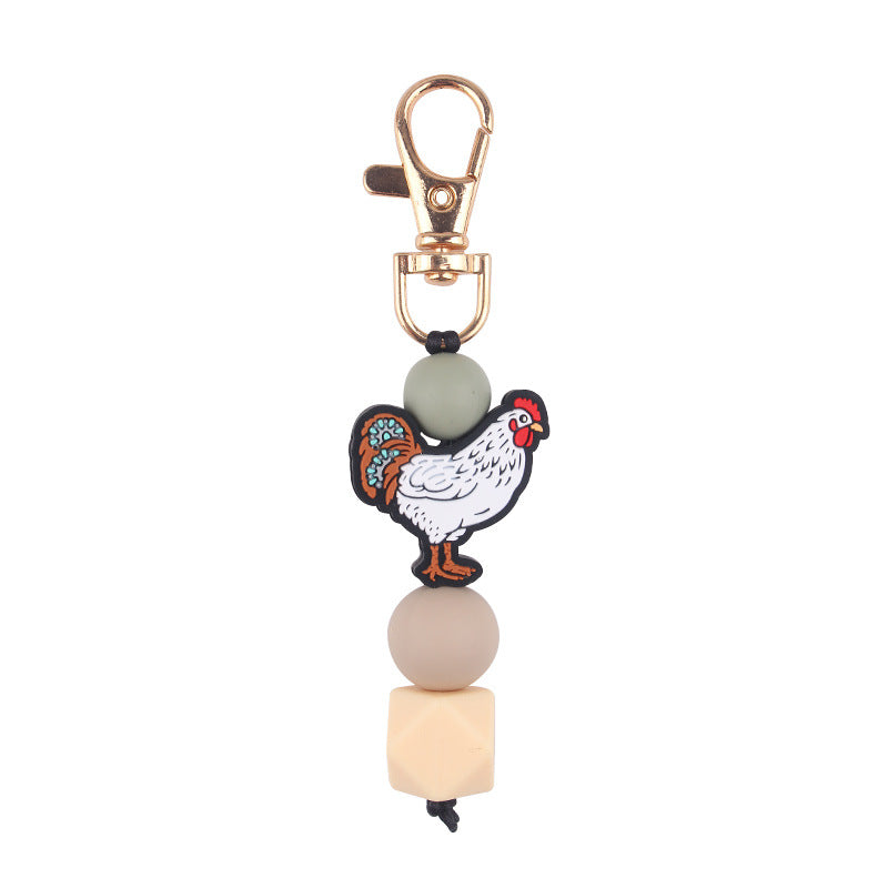 Wholesale  Creative DIY Cartoon Cock Tooth Gel Pendant Keychains