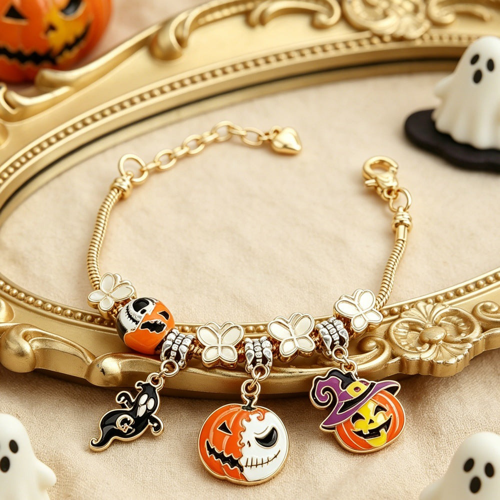 Wholesale Gold Alloy  Beaded Pendant Bracelet DIY Cartoon Charms Unisex Fashion Jewelry Accessory Party Gift