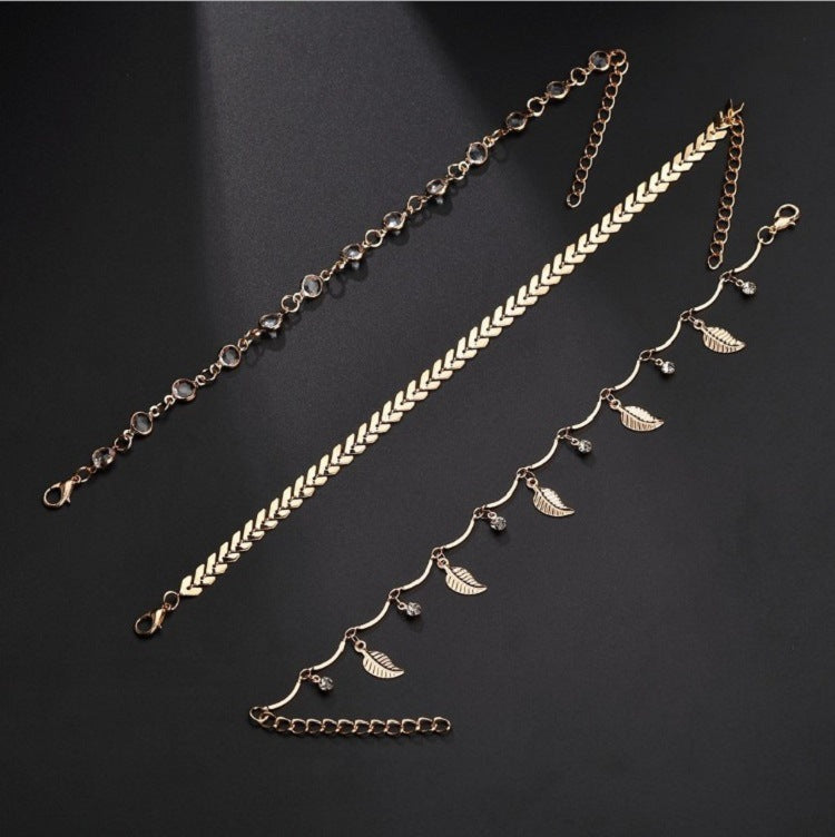 Wholesale Beach  double layer multi-layer acrylic ankle jewelry