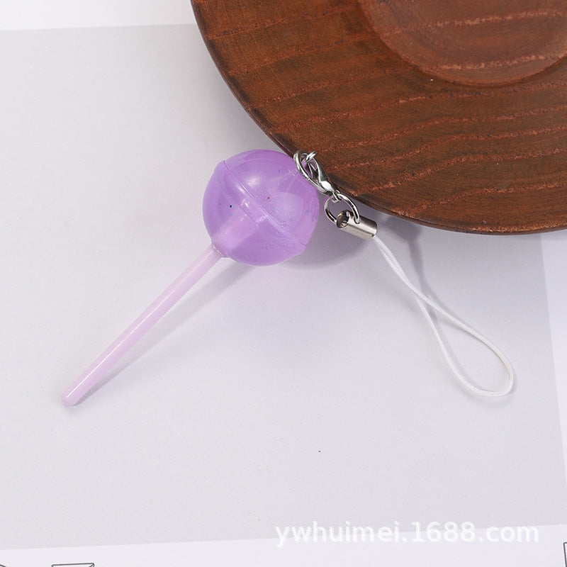Wholesale Luminous Lollipop Candy Phone Chain Keychain