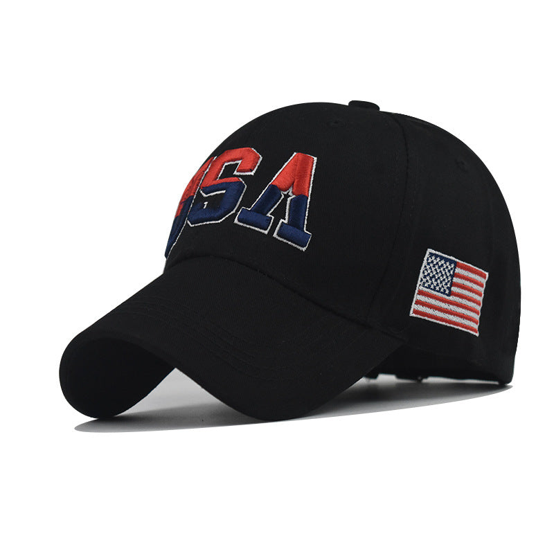 Wholesale Large Embroidered Cotton American Flag Baseball Cap