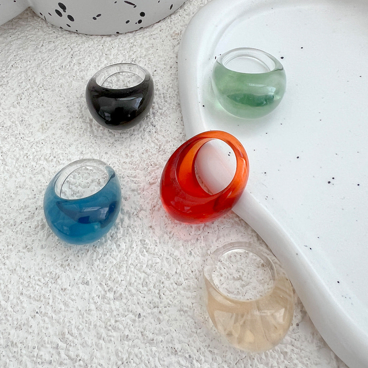 Wholesale Trendy Ombre Resin Wide Band Ring Women S Everyday Jewelry Accessory