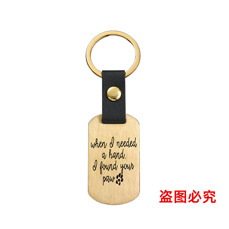 Wholesale Father's Day Metal Leather Keychains ACC-KC-GangGu029