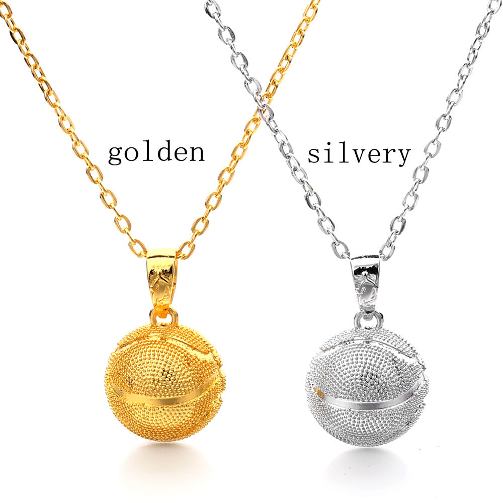 Wholesale Land Style Basketball Necklace Gold and Silver Pendant