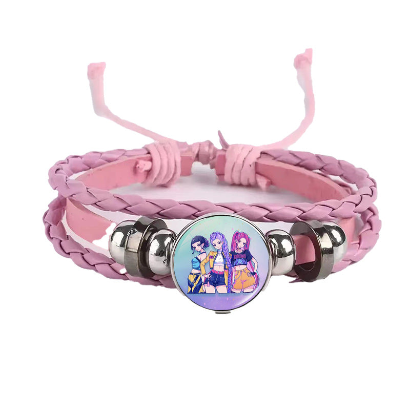 Wholesale Demon Hunter Bracelet Time Gem Bracelet Men and Women All-match Braided Black Bracelet kpop