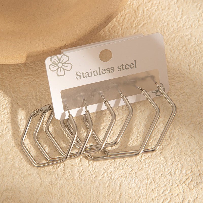 Wholesale Light Luxury Star Hoop Earrings for Women - Titanium Steel Electroplated,  Boutique Resale