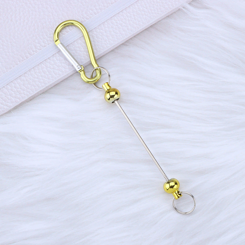 Wholesale 10pcs Beadable Keychains Carabiner D-Shaped Lock Buckle ACC-KC-JinBN001