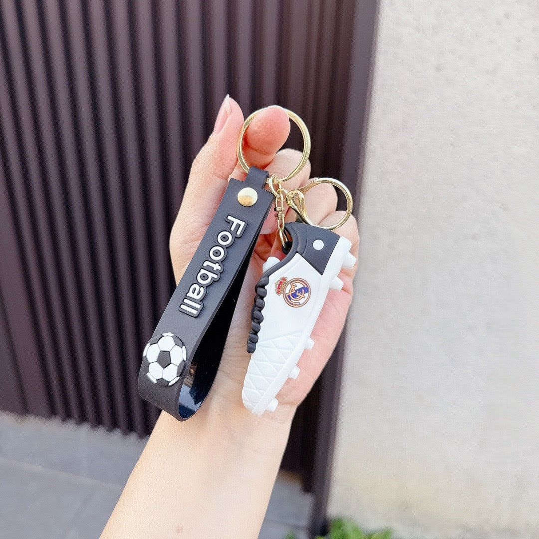 Wholesale PVC Soccer Shoe Keychain Pendant Trendy Gift for Football Fans Car Key Accessory