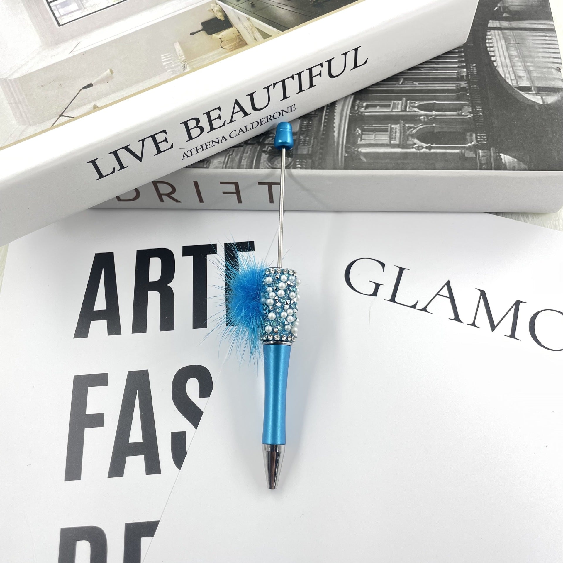 Wholesale Crushed Diamond Pom-Pom Beadable Pens