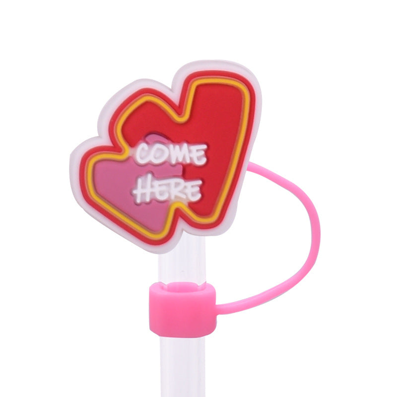 Wholesale Random 100pcs Cute Cartoon Dessert Straw Cover 10MM Straw Tube Cap