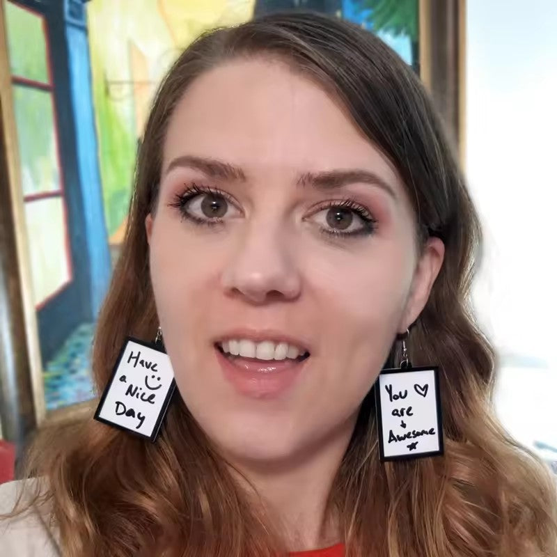 Wholesale Acrylic Message Board Pendant Earrings