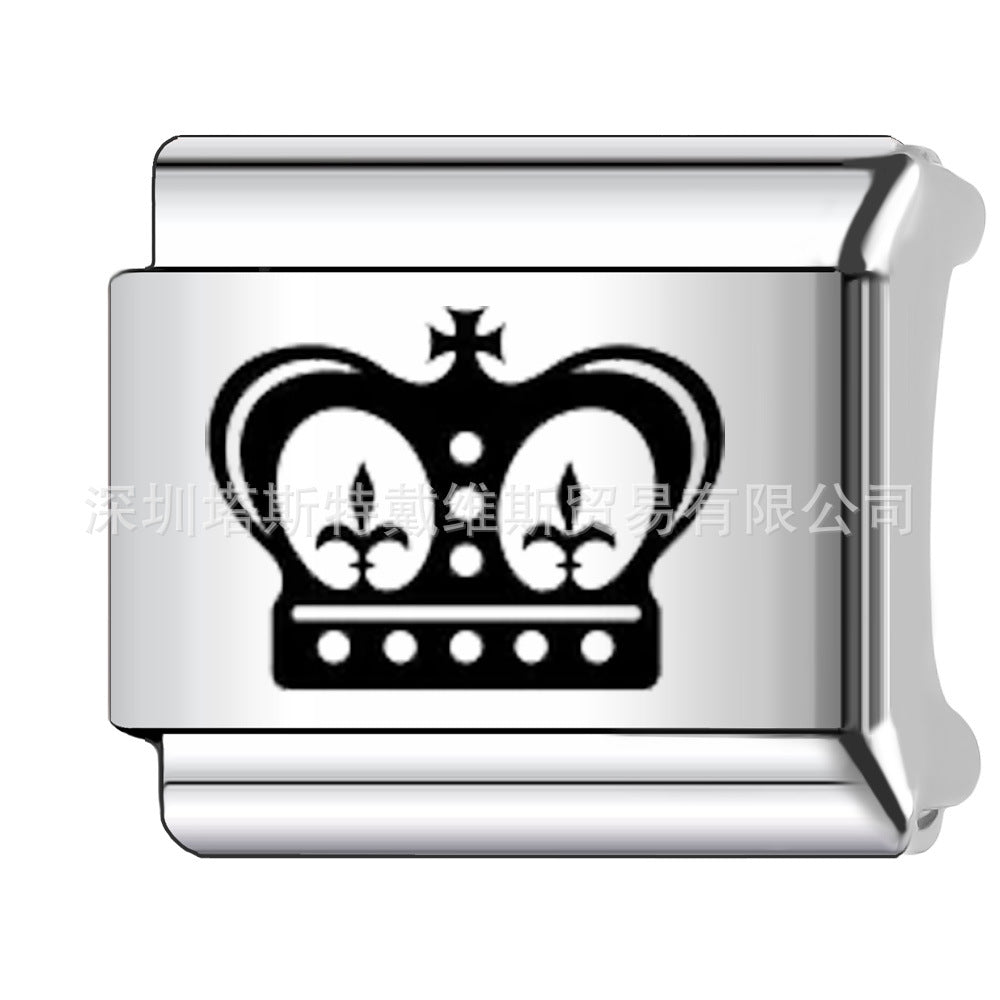 Wholesale 9mm Italian Charm Starter Bracelets DIY square Single Section Creative Stainless Steel Composable Bracelet