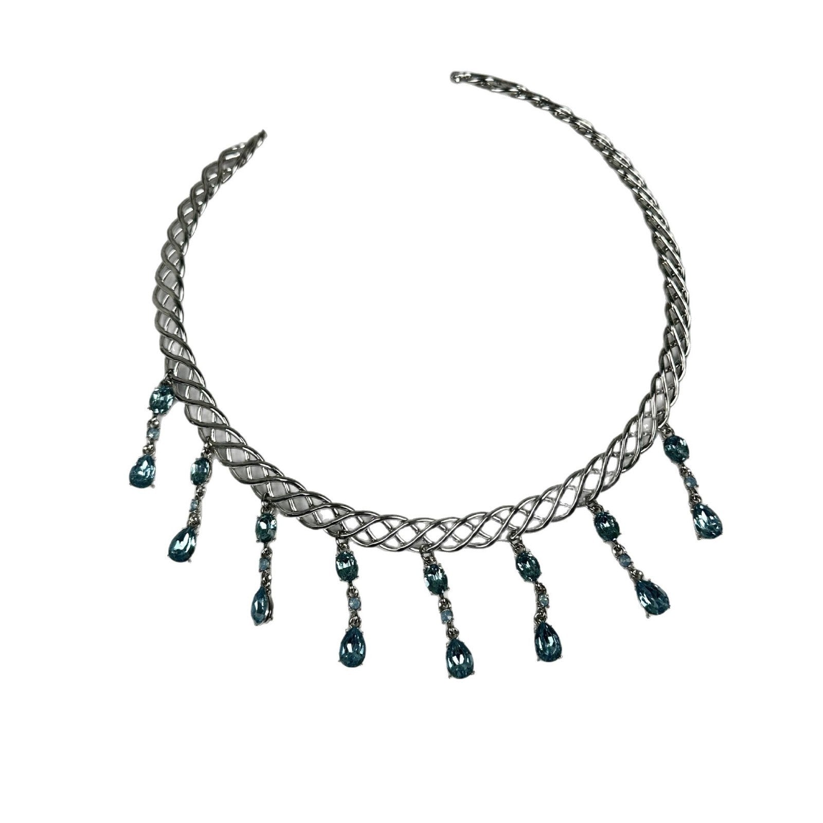 Wholesale Blue Water Drop Zircon Collar Female Necklaces