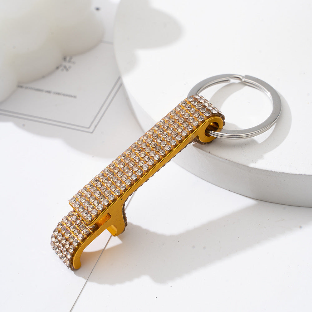 Wholesale Colorful Rhinestone Aluminum Alloy Beer Bottle Opener Keychain ACC-KC-ZhiYa004