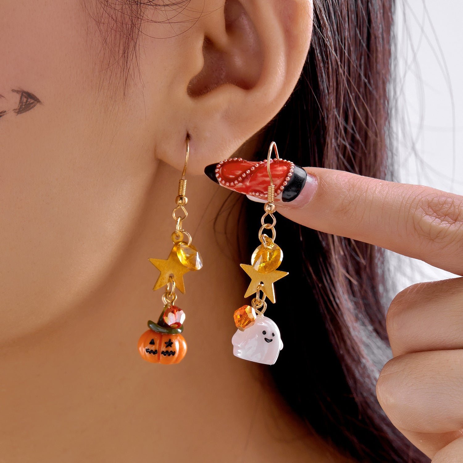 Wholesale  Ghost Pumpkin Moon Pentagram Cartoon Earrings