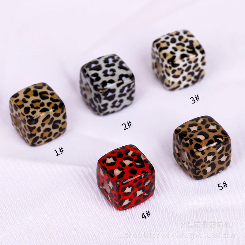 Wholesale random  10pcs Versatile Leopard Print  Focal Beads DIY Bead Accessories