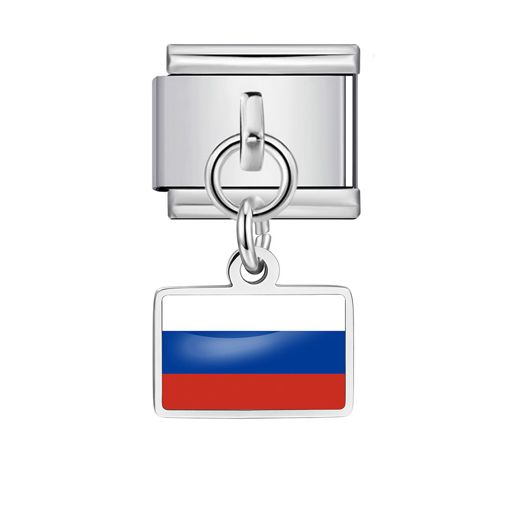 Wholesale World Flag Modular Bracelet Stainless Steel DIY Fashion Accessory