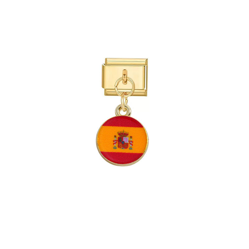 Wholesale Gold Italian Flag Module Pendant DIY Detachable Charm Fashion Accessory