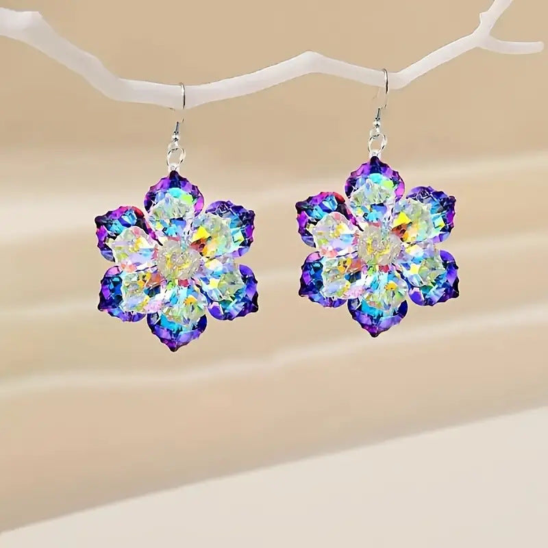 Wholesale Christmas Love Song Party Icy Flower Snowflake Acrylic Earrings ACC-ES-Xiyin006