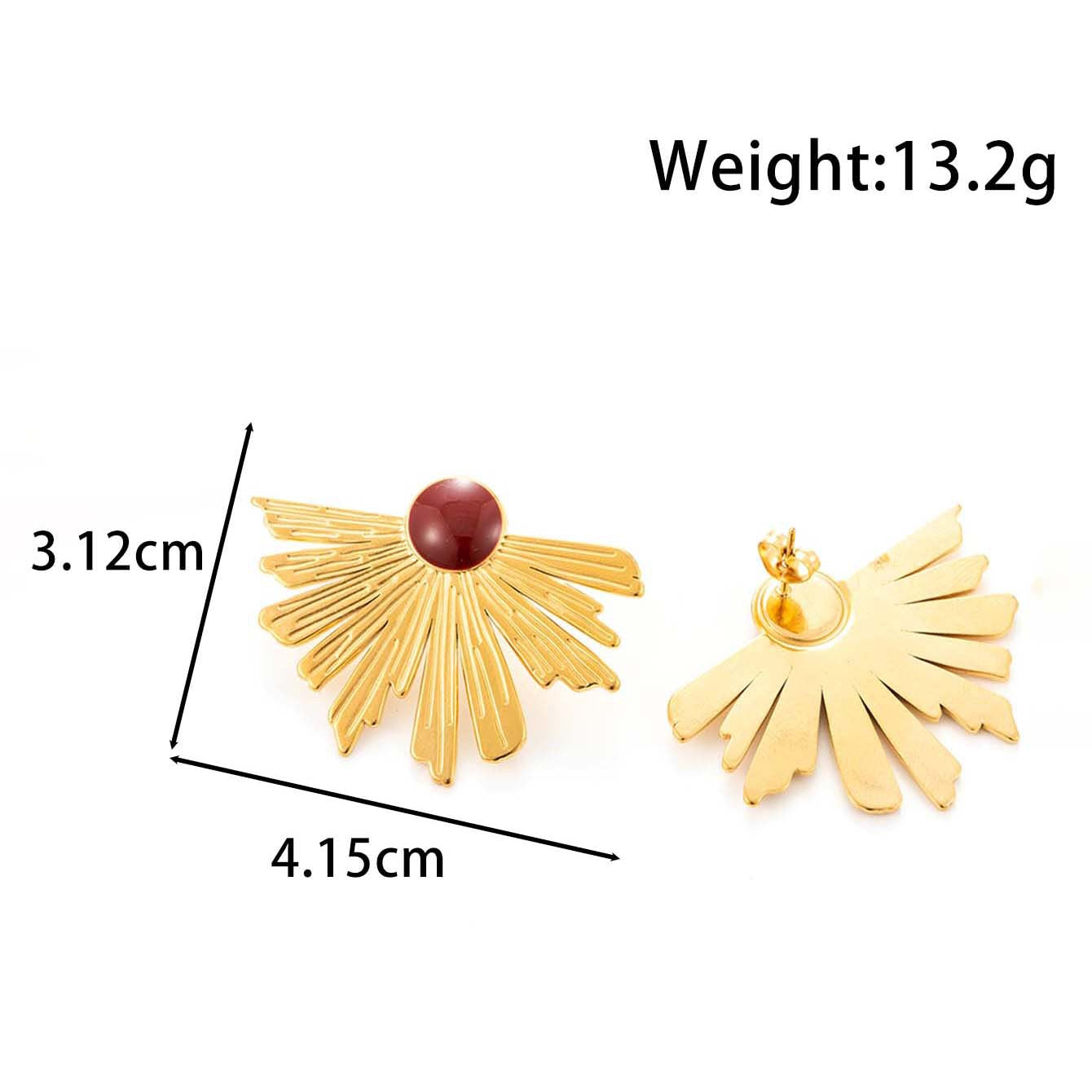 Wholesale  titanium steel irregular fan-shaped retro  earrings