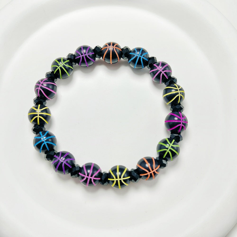 Wholesale Sports Series Rugby Football Volleyball Tennis Basketball Beaded Bracelets ACC-BT-Qiyu001