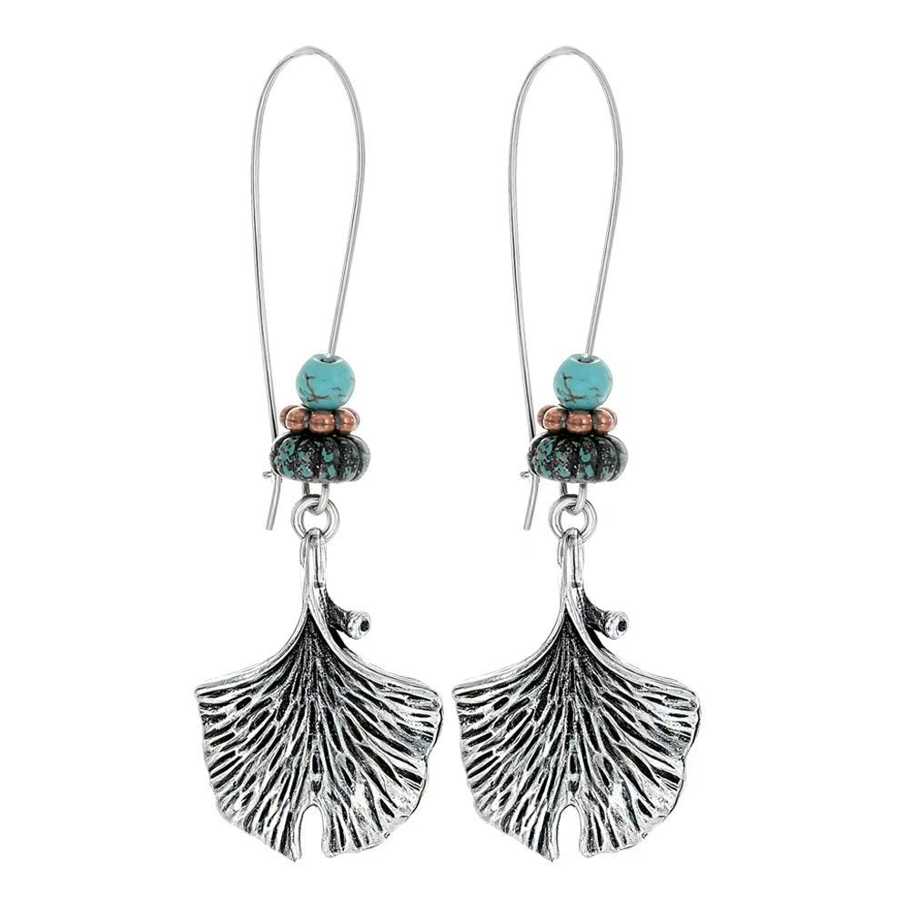 Wholesale Turquoise Tassel Earrings Geometric Alloy Design for Party Wear Boutique Resale Jewelry Accessory