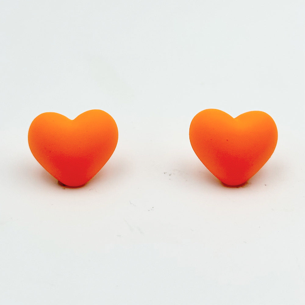 Wholesale  Simple Color Heart Acrylic Earrings