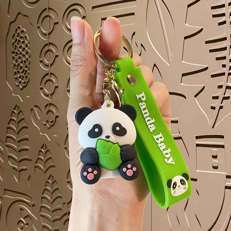 Wholesale Cute Panda Cartoon Keychain Chengdu Souvenir Gift Boutique Car Key Accessory