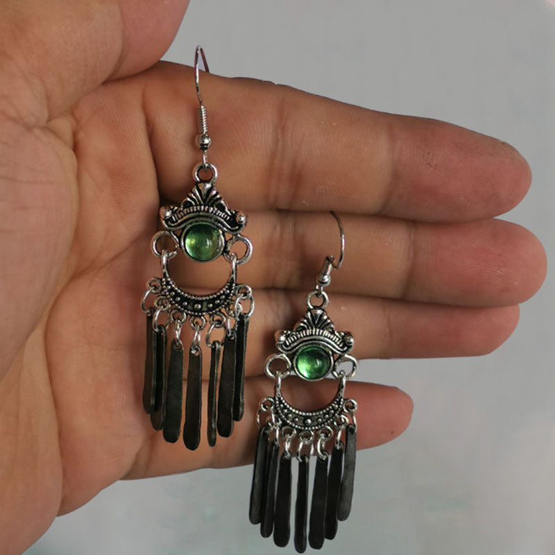 Wholesale National style ancient metal tassel drop earrings