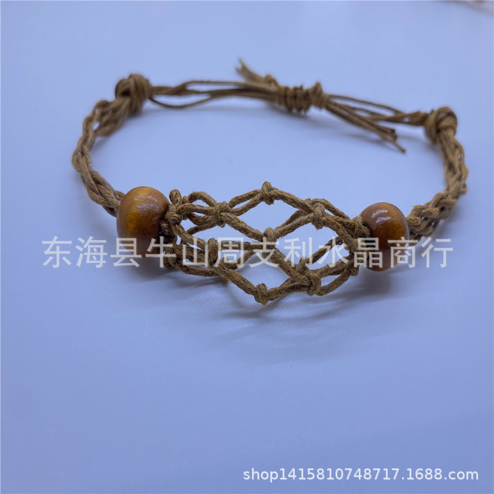 Wholesale Natural Stone Mesh Bag Woven Bracelet Adjustable Mesh Bag ACC-BT-Nius001