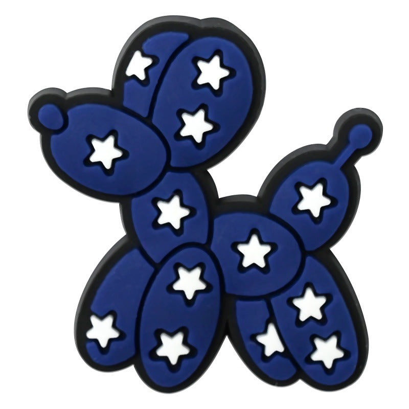 Wholesale Random 100pcs Cartoon Balloon Dog Series  PVC Soft Rubber Shoe Buckle Decoration