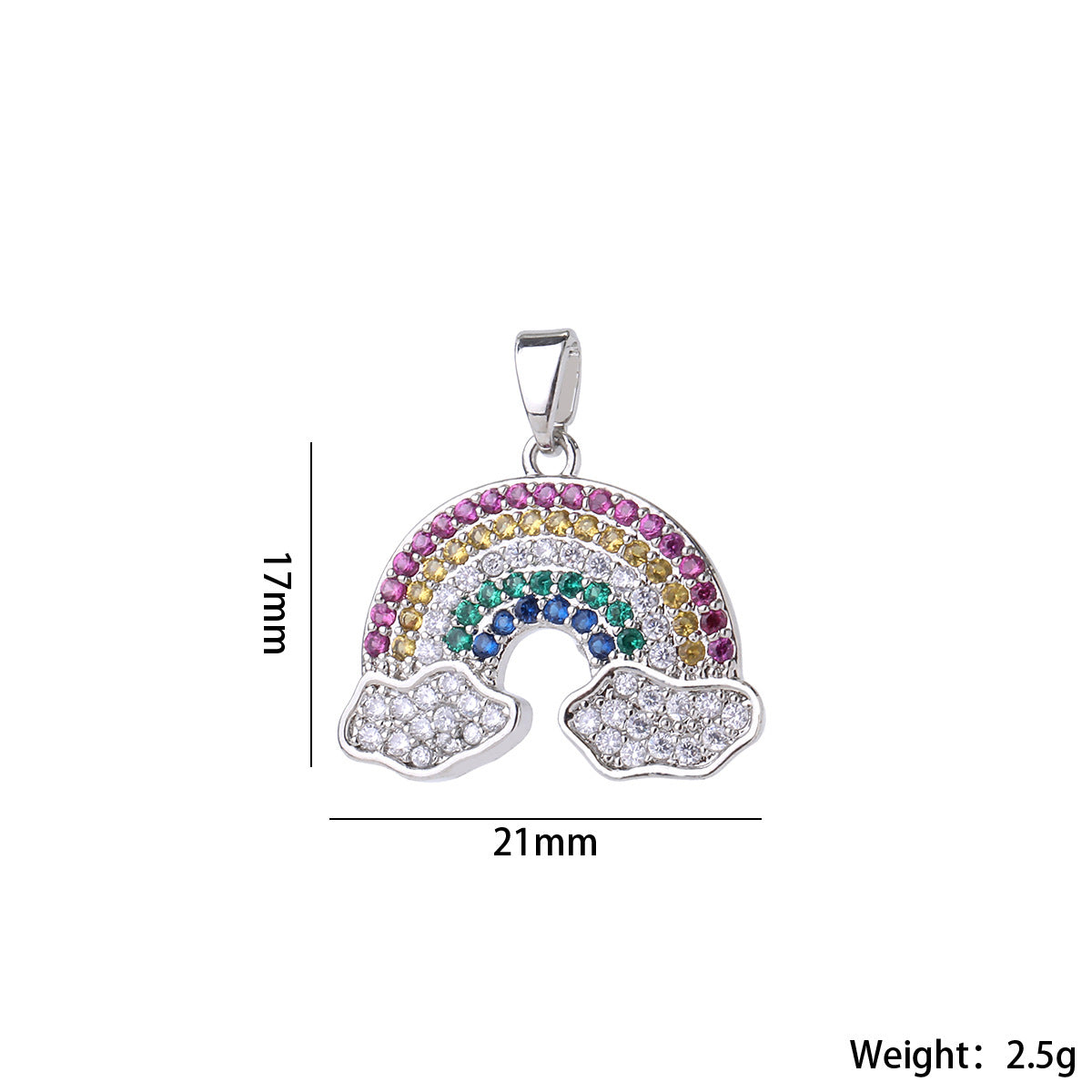Wholesale Gold Plated Brass Rainbow Hot Air Balloon Pendant With Zircon DIY Necklace Making Jewelry Accessory Trendy Gift For Party