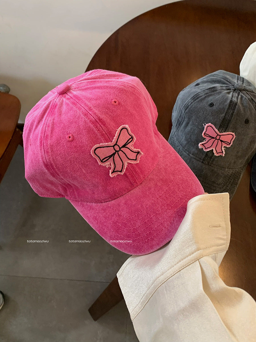 Wholesale Pink bow soft top Baseball Cap