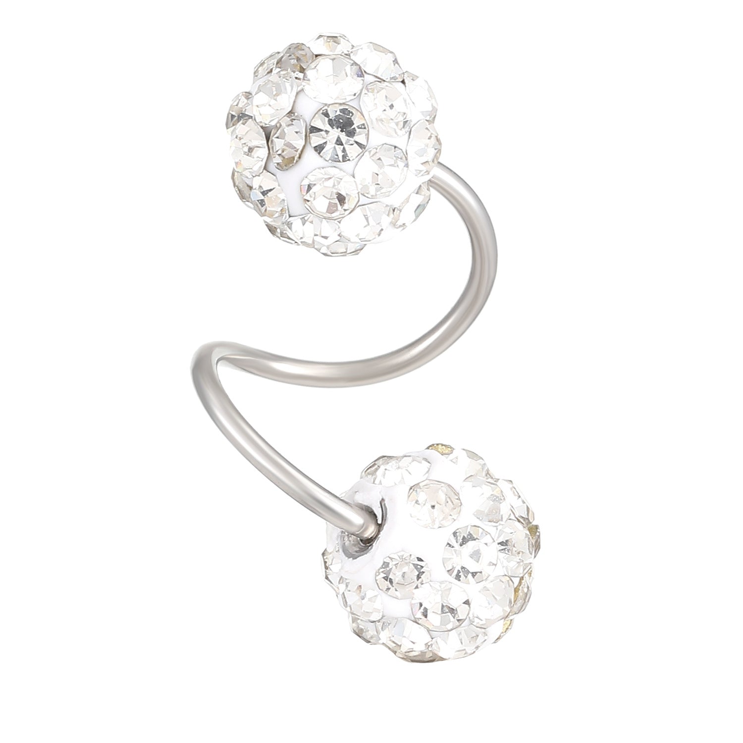 Wholesale Alloy Electroplated Screw Back Stud Earrings Spiral Ball Geometric Design For Women Stylish Jewelry Accessory