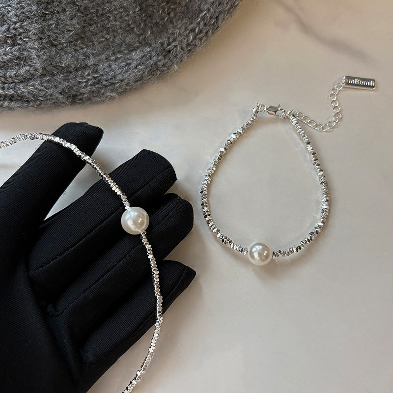 Wholesale  Silver Pearl Necklace Clavicle Chain