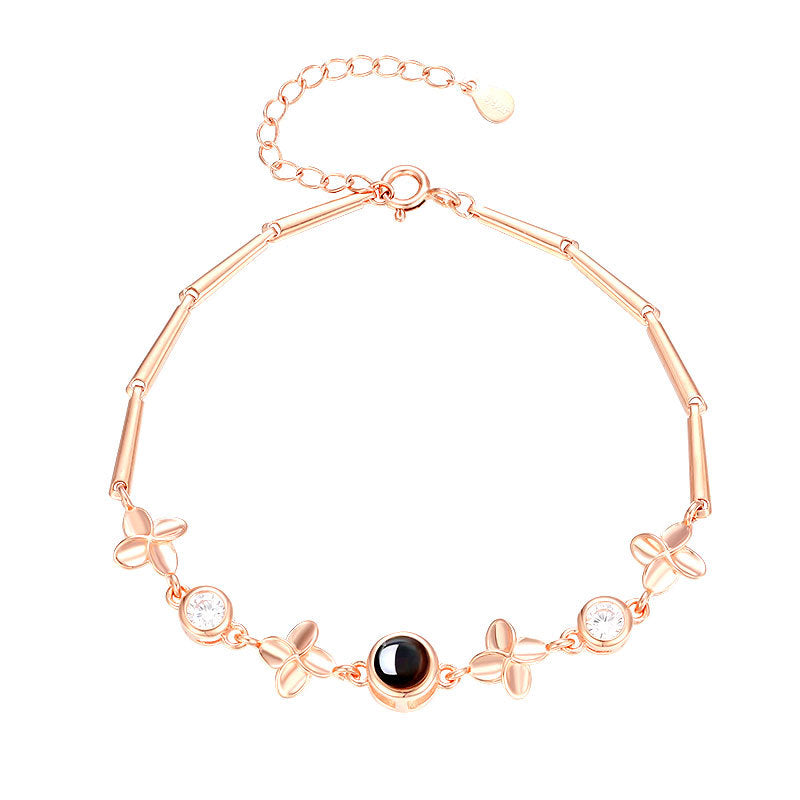 Wholesale 925 Silver Clover Bracelet Love 100 Languages Bracelet