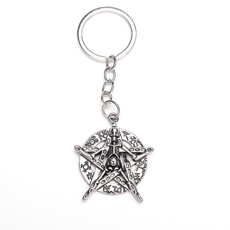 Wholesale Stylish Silver Skull Star Key Pendant Alloy Car Key Accessory Chic Resale