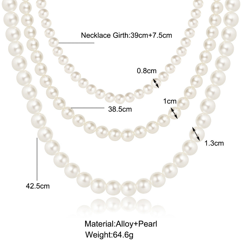 Wholesale pearl necklace multi-layer clavicle chain vintage necklace baroque necklace ACC-NE-Xiaoy003
